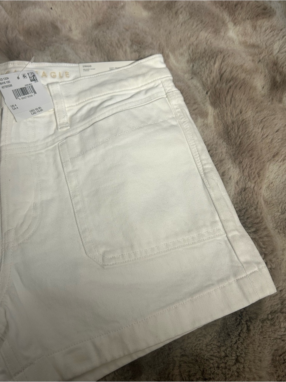 NWT AE White Strigid Relaxed Women's Shorts - Picture 4 of 10